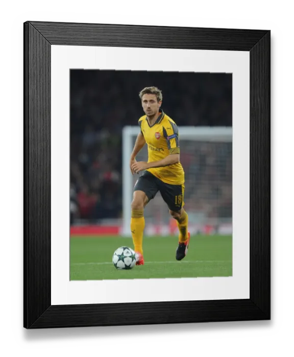Framed Print : Nacho Monreal in Action: Arsenal vs FC Basel (UEFA Champions League, 2016-17)