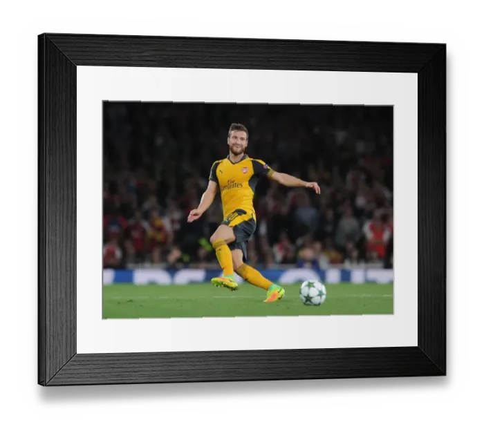 Framed Print : Shkodran Mustafi in Action: Arsenal vs. FC Basel, UEFA Champions League (2016) Framed Print : Shkodran Mustafi in Action: Arsenal vs. FC Basel, UEFA Champions League (2016)