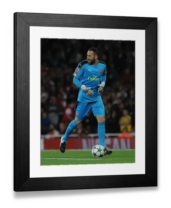 Framed Print : Arsenal's David Ospina in Action during the UEFA Champions League Match Against FC Basel (2016-17)