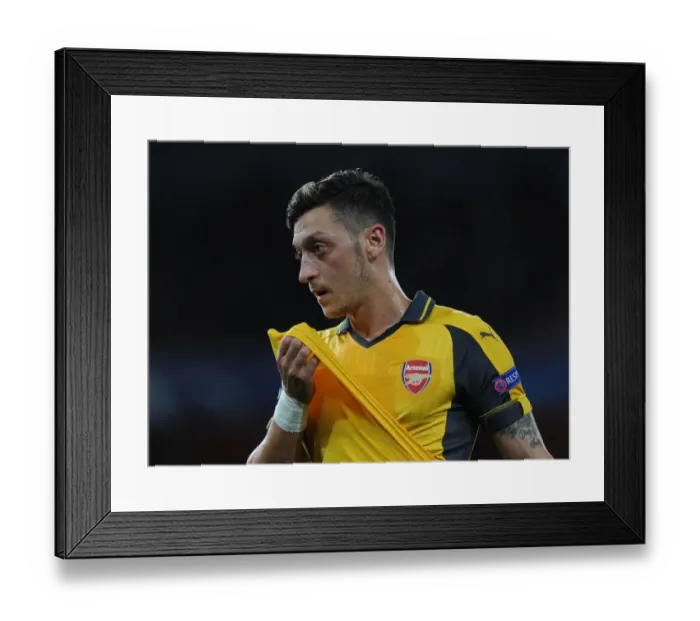 Framed Print : Mesut Ozil in Action: Arsenal vs. FC Basel, UEFA Champions League, 2016