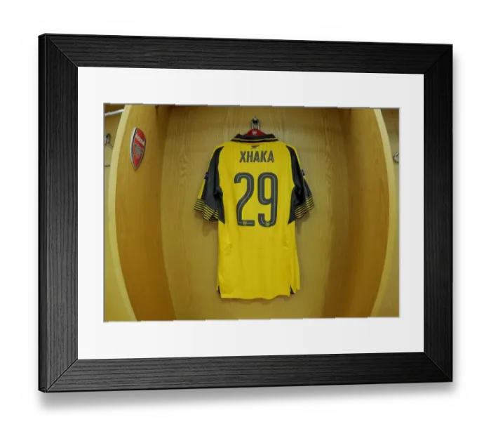 Framed Print : Granit Xhaka's Arsenal Changing Room Moment before Arsenal vs FC Basel (2016-17) Framed Print : Granit Xhaka's Arsenal Changing Room Moment before Arsenal vs FC Basel (2016-17)