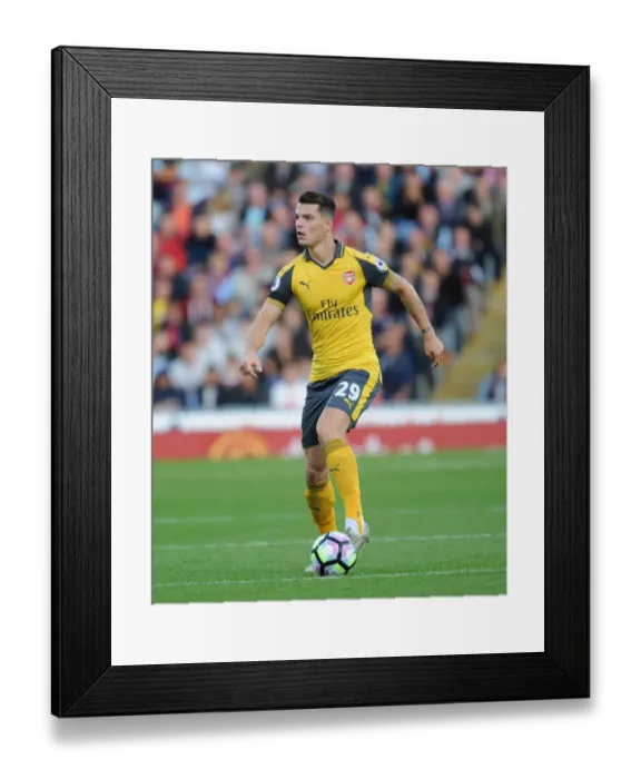 Framed Print : Granit Xhaka: Premier League Clash against Burnley, 2016-17