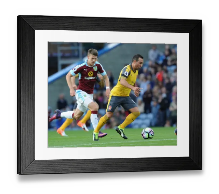 Framed Print : Santi Cazorla Outmaneuvers Johan Berg Gudmundsson: A Premier League Moment from Burnley vs Arsenal (2016-17)