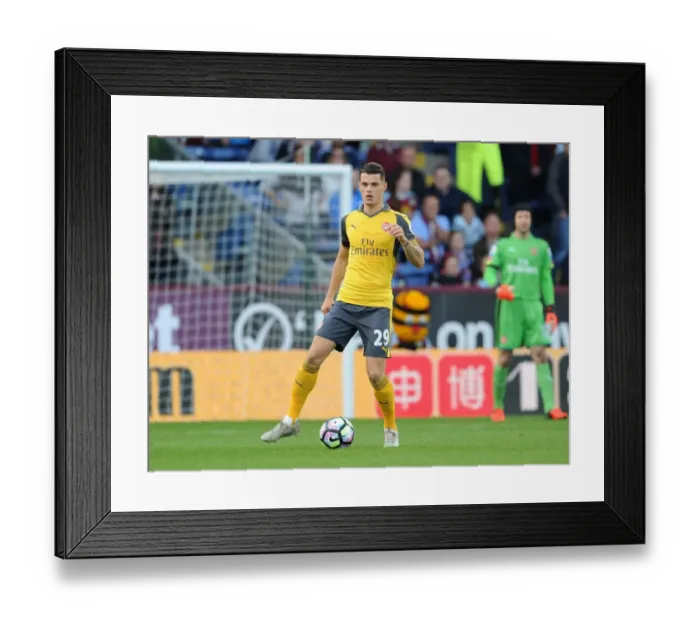 Framed Print : Granit Xhaka: In Action Against Burnley, Premier League 2016-17 Framed Print : Granit Xhaka: In Action Against Burnley, Premier League 2016-17