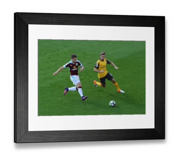Framed Print : Monreal vs. Gudmundsson: A Footballing Battle at Turf Moor (2016-17)