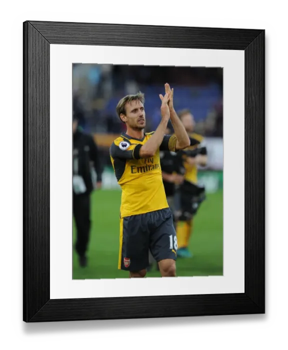Framed Print : Nacho Monreal Celebrates with Arsenal Fans: Burnley Victory Framed Print : Nacho Monreal Celebrates with Arsenal Fans: Burnley Victory