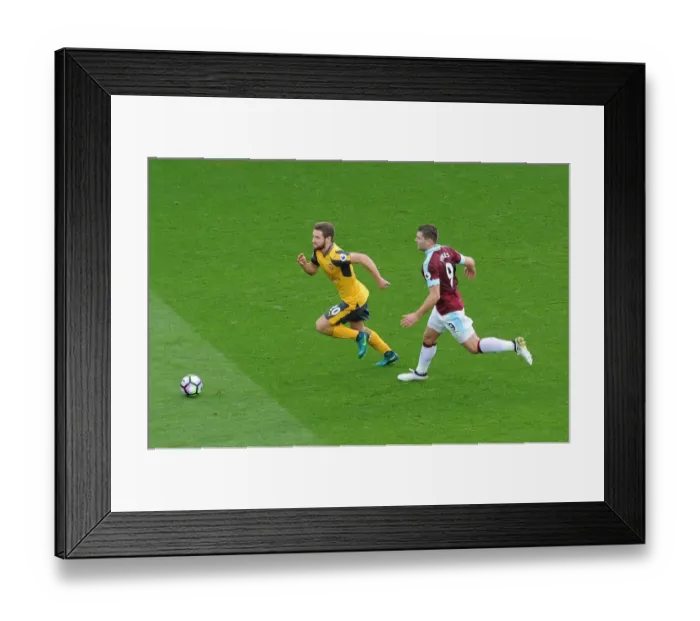Framed Print : Mustafi Outruns Vokes: A Premier League Moment from Arsenal's Victory over Burnley (2016-17)
