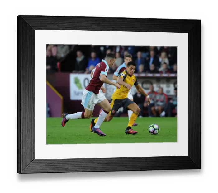 Framed Print : Sanchez vs Marney: Intense Clash at Turf Moor - Arsenal vs Burnley, Premier League 2016-17