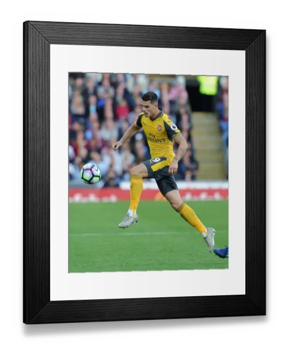 Framed Print : Granit Xhaka: In Action for Arsenal Against Burnley, Premier League 2016-17 Framed Print : Granit Xhaka: In Action for Arsenal Against Burnley, Premier League 2016-17