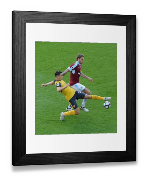 Framed Print : Xhaka vs Hendrick: A Premier League Showdown Framed Print : Xhaka vs Hendrick: A Premier League Showdown