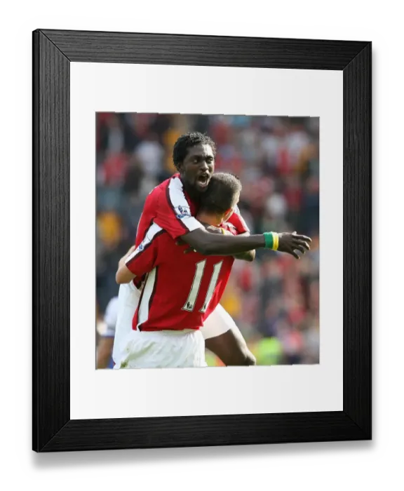 Framed Print : Double Trouble: Adebayor and van Persie's Unstoppable Goal Spree (4-0) against Blackburn Rovers Framed Print : Double Trouble: Adebayor and van Persie's Unstoppable Goal Spree (4-0) against Blackburn Rovers