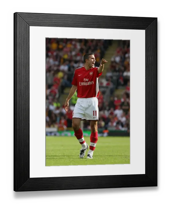 Framed Print : Robin van Persie's Dominant Performance: Arsenal Crushes Blackburn Rovers 4-0 in Premier League