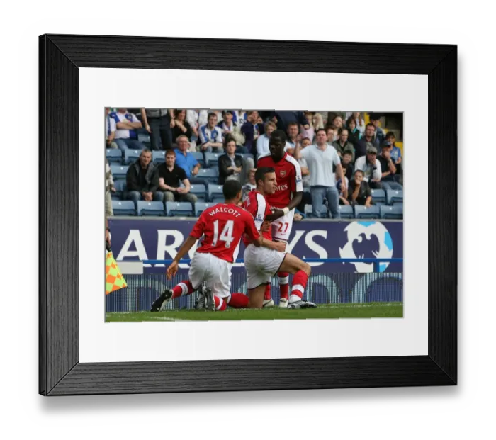 Framed Print : Robin van Persie's Epic Celebration: Arsenal's 4-0 Thrashing of Blackburn Rovers (2008) Framed Print : Robin van Persie's Epic Celebration: Arsenal's 4-0 Thrashing of Blackburn Rovers (2008)