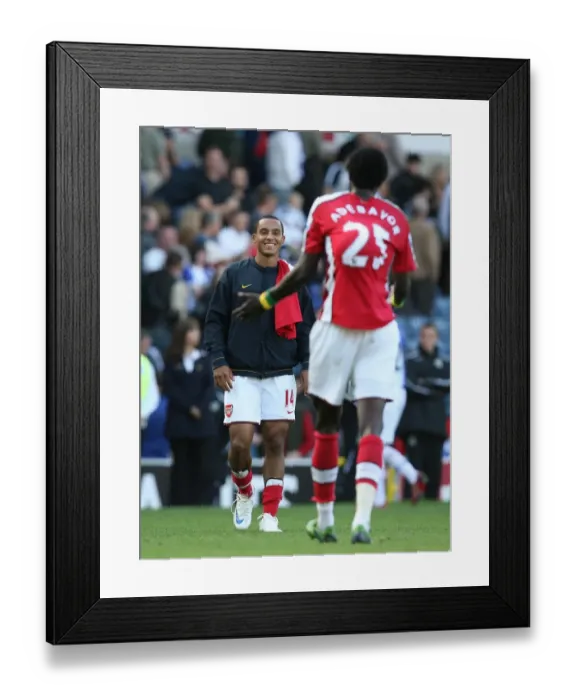Framed Print : Theo Walcott and Emmanuel Adebayor