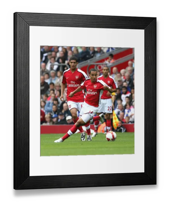 Framed Print : Theo Walcott and Denilson's Dominance: Arsenal's 4-0 Win Over Blackburn Rovers, September 2008