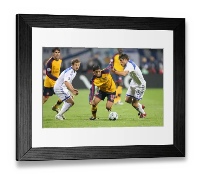 Framed Print : Denilson and Vukojevic Face Off: 1-1 Stalemate in Champions League Group G Clash Between Dynamo Kiev and Arsenal