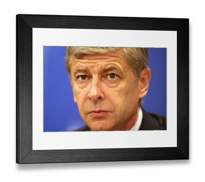 Framed Print : Arsene Wenger at the Pre-Match Press Conference: Arsenal's UEFA Champions League Showdown with Dynamo Kiev, 2008