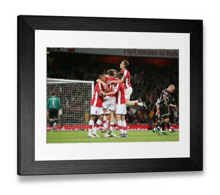 Framed Print : Bendtner's Brace: Arsenal's Dominant 6-0 Win Over Sheffield United (2008)