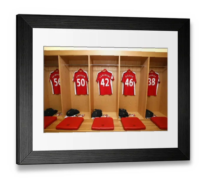 Framed Print : Arsenal changing room