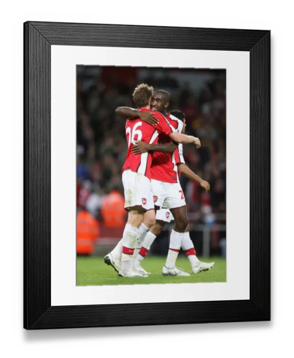 Framed Print : Johan Djourou celebrates the 2nd Arsenal goal with Framed Print : Johan Djourou celebrates the 2nd Arsenal goal with