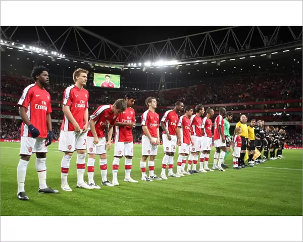 Arsenals youngest ever team line up before the match