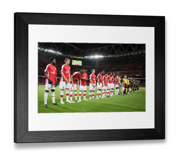 Framed Print : Arsenals youngest ever team line up before the match