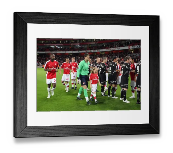 Framed Print : Lukasz Fabianski (Arsenal) with the mascot Framed Print : Lukasz Fabianski (Arsenal) with the mascot