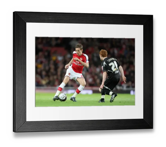 Framed Print : Mark Randall (Arsenal) Stephen Quinn (Shef Utd)