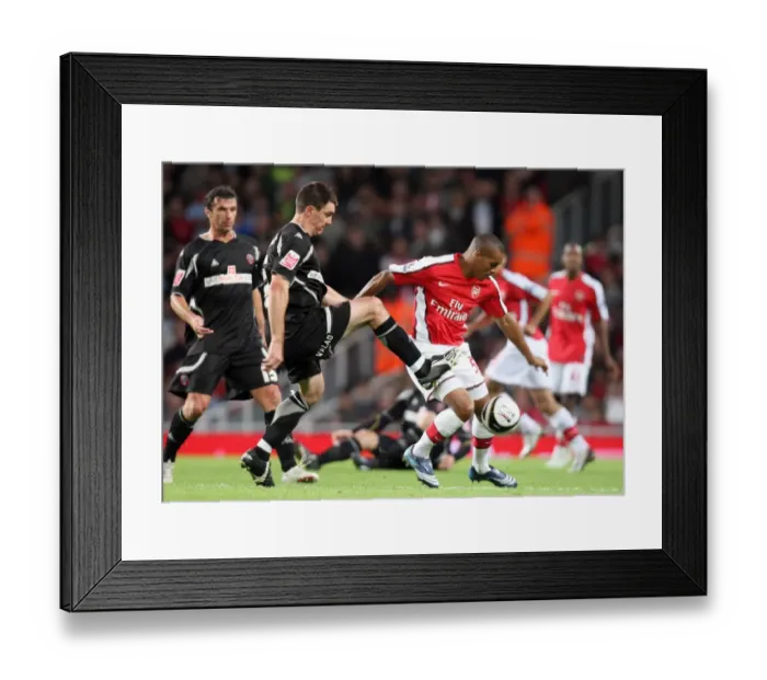 Framed Print : Jay Simpson (Arsenal) Chris Morgan (Shef Utd)