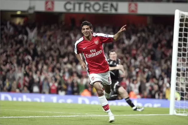 Carlos Vela's Triumph: Arsenal's Third Goal in 6:0 Victory Over Sheffield United (Carling Cup 3rd Round, Emirates Stadium, 23 / 9 / 08)