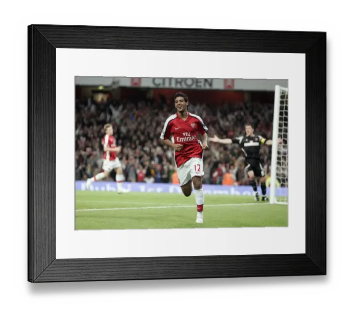 Framed Print : Carlos Vela's Triumph: Arsenal's Third Goal in Historic 6:0 Victory over Sheffield United (Carling Cup 3rd Round, Emirates Stadium, 23 / 9 / 08)