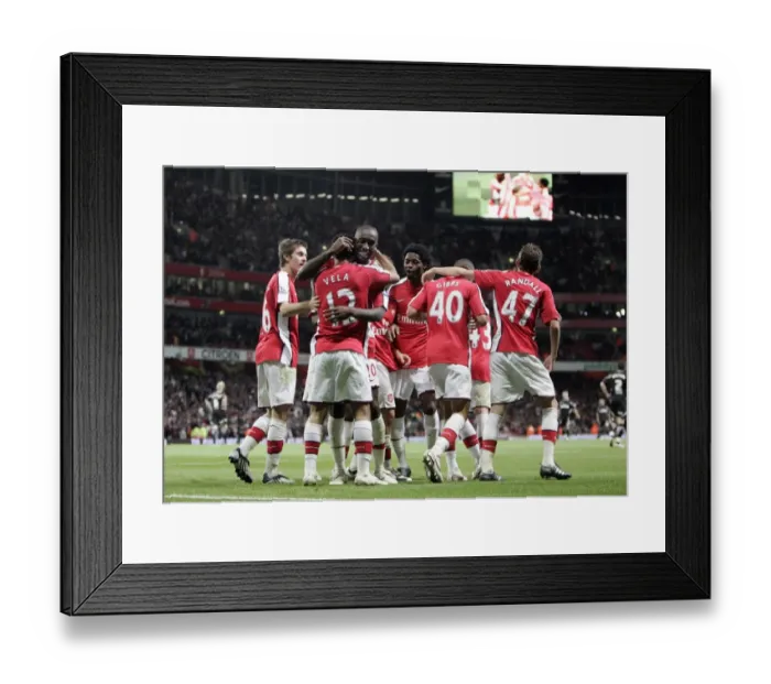Framed Print : Carlos Vela celebrates scoring his 2nd goal Arsenal s Framed Print : Carlos Vela celebrates scoring his 2nd goal Arsenal s