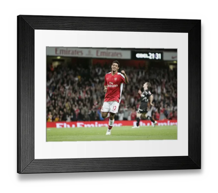 Framed Print : Carlos Vela celebrates scoring his 3rd goal Arsenals 6th