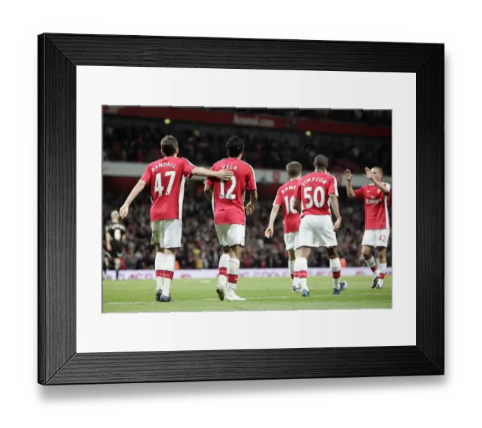 Framed Print : Carlos Vela celebrates scoring his 3rd goal Arsenal s