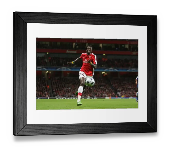 Framed Print : Arsenal's Adebayor Shines: 4-0 Crush of FC Porto in Champions League
