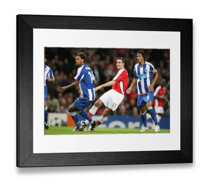 Framed Print : Robin van Persie's Stunner: Arsenal's 4-0 Thrashing of Porto in the Champions League, 2008