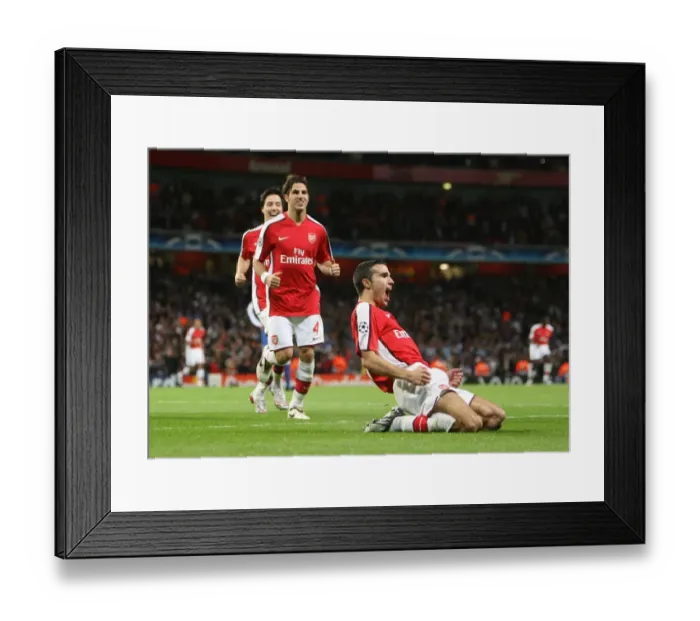 Framed Print : Van Persie's Hat-Trick: Arsenal's Unforgettable 4-0 Victory Over FC Porto with Fabregas and Nasri