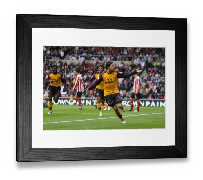 Framed Print : Cesc Fabregas Thrilling Goal: Arsenal vs. Sunderland, 2008 Framed Print : Cesc Fabregas Thrilling Goal: Arsenal vs. Sunderland, 2008
