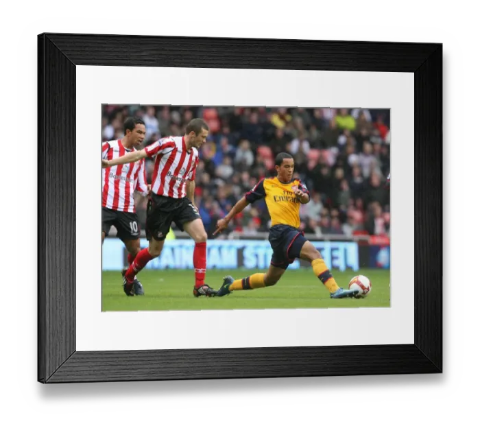 Framed Print : Theo Walcott (Arsenal) George McCartney (Sunderland) Framed Print : Theo Walcott (Arsenal) George McCartney (Sunderland)