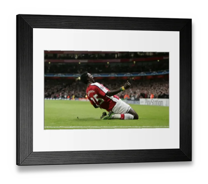 Framed Print : Adebayor's Double: Arsenal's Dominant 4-0 Champions League Win Against FC Porto Framed Print : Adebayor's Double: Arsenal's Dominant 4-0 Champions League Win Against FC Porto