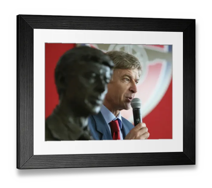 Framed Print : Arsene Wenger Unveils His Bust at Emirates Stadium, 2007 Framed Print : Arsene Wenger Unveils His Bust at Emirates Stadium, 2007