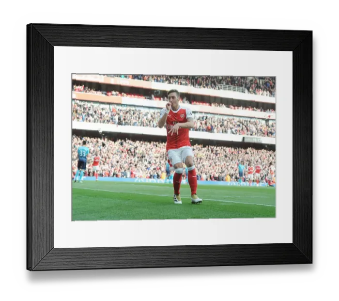 Framed Print : Mesut Ozil Scores the Third Goal: Arsenal's Triumph over Swansea City (2016-17)