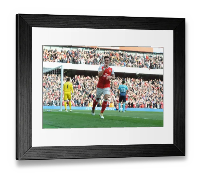 Framed Print : Mesut Ozil Scores the Third Goal: Arsenal's Triumph over Swansea City (2016-17)
