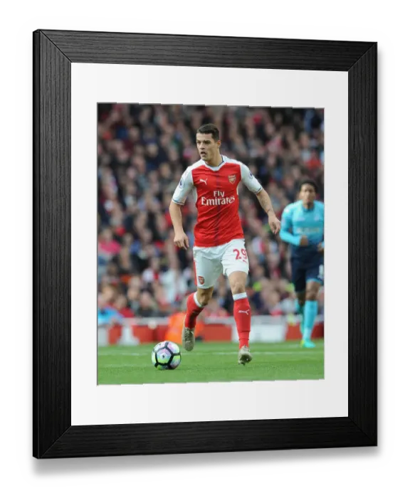 Framed Print : Granit Xhaka: Arsenal vs Swansea City, Premier League 2016-17 - In Action Framed Print : Granit Xhaka: Arsenal vs Swansea City, Premier League 2016-17 - In Action