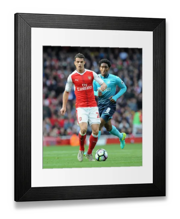 Framed Print : Xhaka's Determination: Arsenal vs Swansea City Tussle in Premier League Framed Print : Xhaka's Determination: Arsenal vs Swansea City Tussle in Premier League