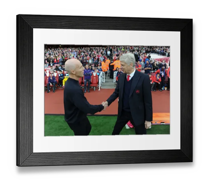 Framed Print : Arsene Wenger and Bob Bradley: A Pre-Match Handshake at Arsenal vs Swansea City, Premier League 2016-17 Framed Print : Arsene Wenger and Bob Bradley: A Pre-Match Handshake at Arsenal vs Swansea City, Premier League 2016-17