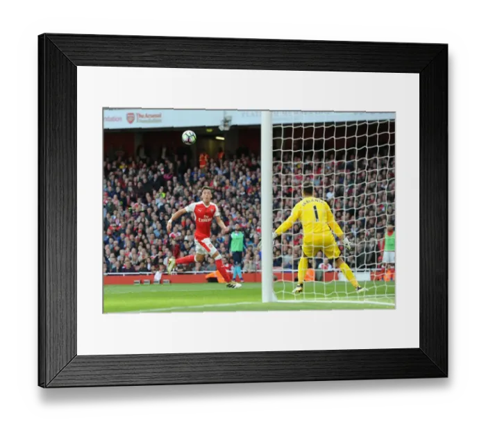 Framed Print : Mesut Ozil Scores Arsenal's Third Goal vs Swansea City (2016-17)