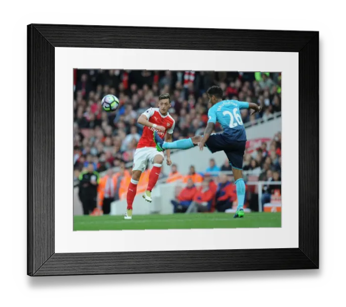 Framed Print : Mesut Ozil Dodges Kyle Naughton: Thrilling Moment from Arsenal vs Swansea City, Premier League 2016-17