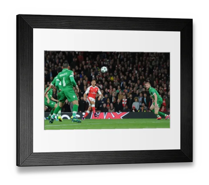 Framed Print : Alexis Sanchez Scores: Arsenal's Victory Over Ludogorets Razgrad in the 2016-17 UEFA Champions League