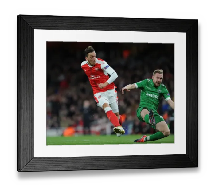 Framed Print : Mesut Ozil Scores Arsenal's 4th Goal Against Ludogorets in 2016-17 Champions League